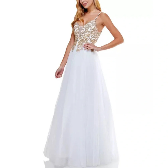 City Triangles Dresses & Skirts - Say Yes to the Prom Embellished Open Back Gown